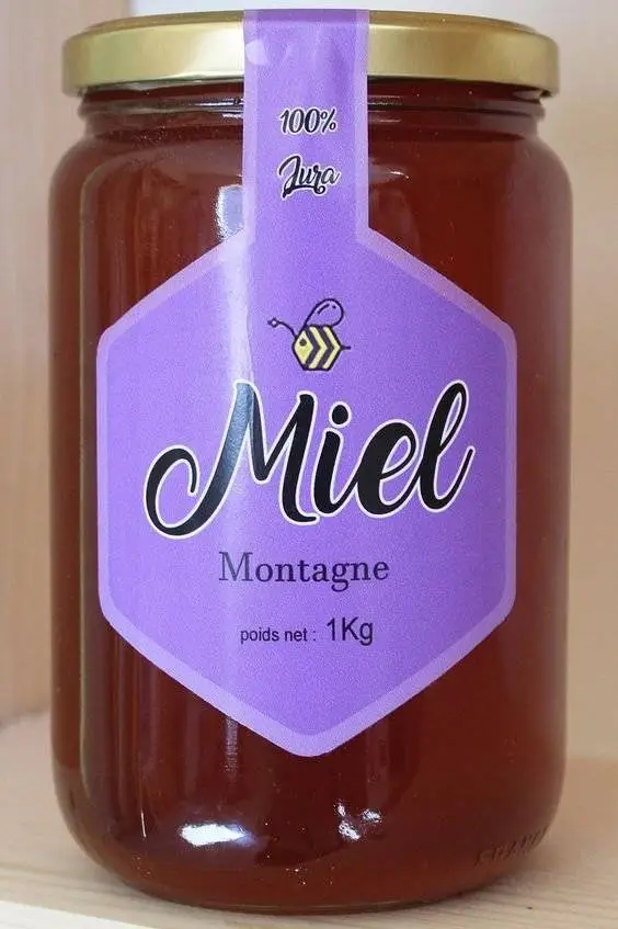 Miel de montagne du Jura 1kg - Format généreux pour les amateurs de miel robuste et parfumé