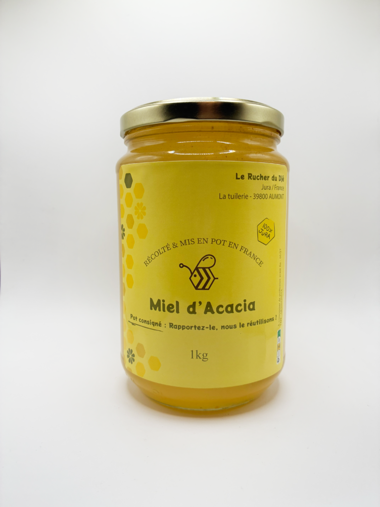 Pot de miel d'acacia 1kg - Miel du Jura