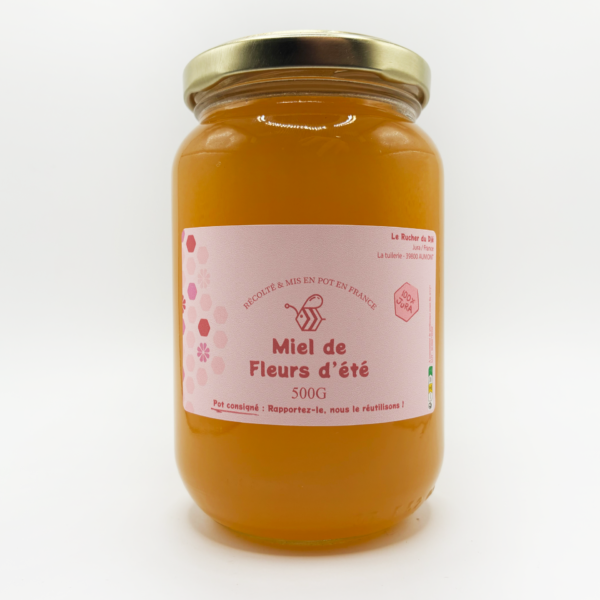 Pot de miel de fleurs d'été 500g - Miel du Jura