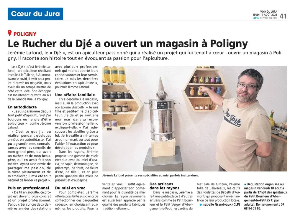 Article dans la Voix du Jura