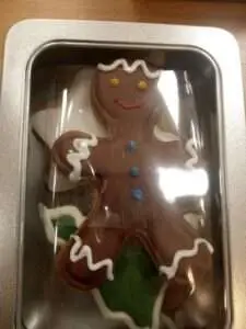 Boite petit sablé décoré - pains d'épices - boite métal gris